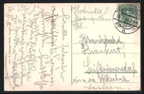 AK Zittau i. Sa., Gasthaus Weinau mit Uferpartie