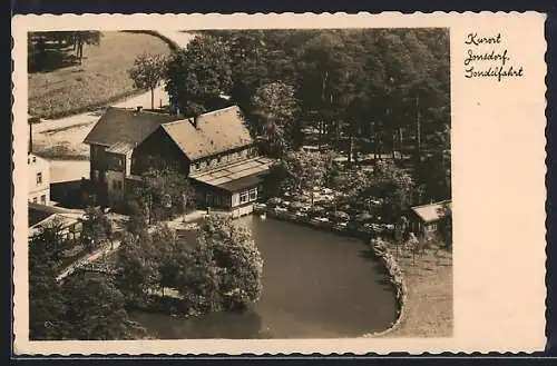 AK Jonsdorf, Kurhaus Gondelfahrt aus der Vogelschau