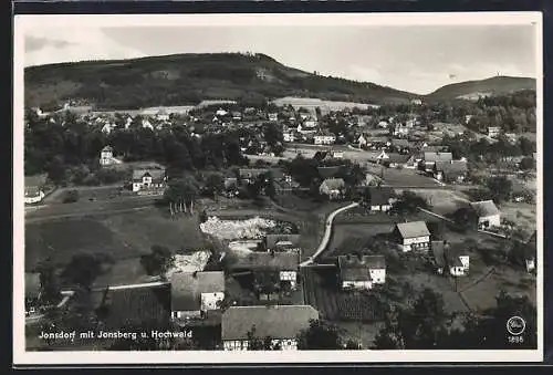 AK Kurort Jonsdorf, Ortsansicht mit Jonsberg und Hochwald