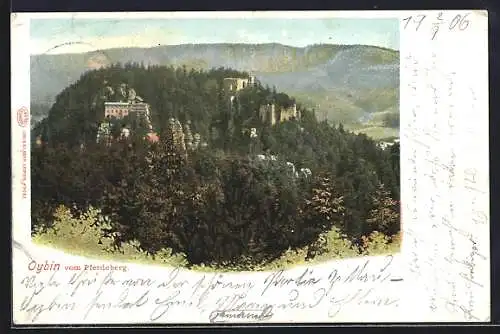 AK Oybin, Blick vom Pferdeberg
