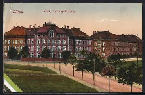 AK Zittau, Blick zur König Ludwig Kaserne