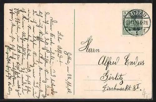 AK Zittau, Marktplatz mit Rathaus