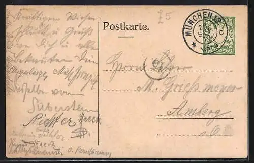 Künstler-AK München, Landwirtschaftliche Ausstellung 1910, Bauer beim Pflügen
