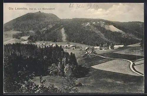 AK Waltersdorf / Zittau, Totalansicht des Ortes mit Lausche