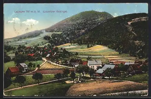 AK Lausche /Lausitzer Gebirge, Panorama mit Strassenpartien
