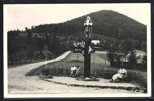 AK Waltersdorf / Sachsen, Wegweiser a. d. Lausche