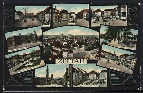 AK Zittau, Marktplatz, Neustadt, Rathausplatz, Ottokarplatz