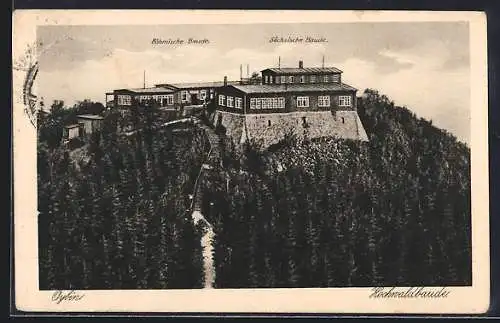 AK Hochwaldbaude, Böhmische Bauden, Sächsische Baude