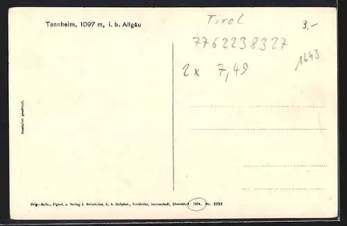 AK Tannheim, Panoramablick auf den Ort