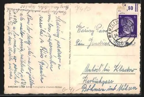 AK Reutlingen, Flussschwele in Klein-Wenedig