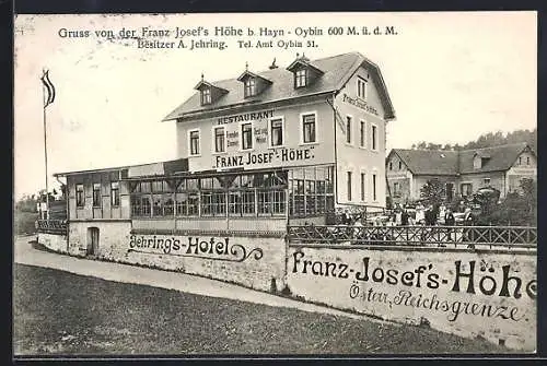 AK Hain-Oybin, Gasthaus Franz-Josef`s Höhe, Besitzer A. Jehring