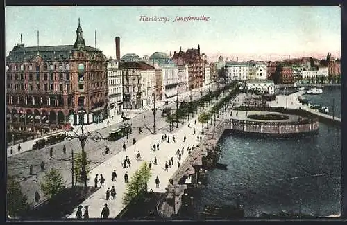 AK Hamburg-Neustadt, Jungfernstieg aus der Vogelschau