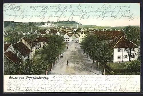 AK Dinkelscherben, Strassenpartie am Ortseingang