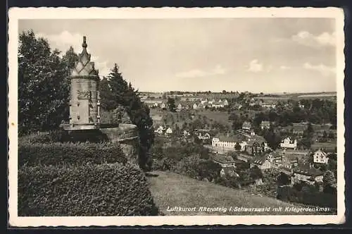 AK Altensteig, Ortsansicht mit Kriegerdenkmal