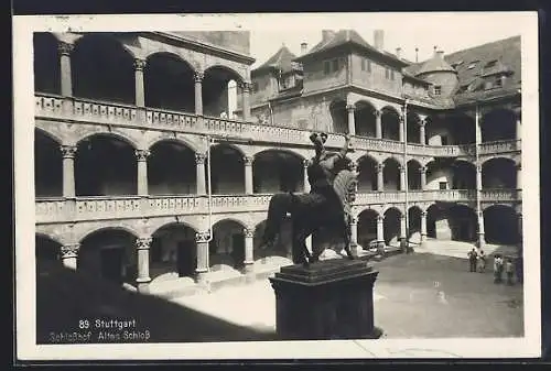 AK Stuttgart, Schlosshof am Alten Schloss