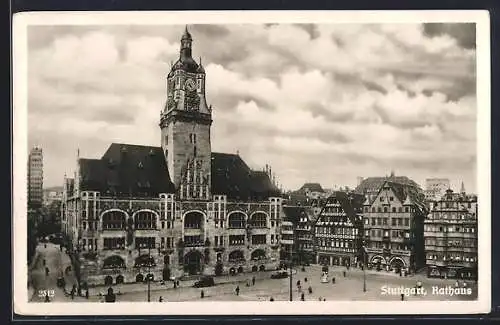 AK Stuttgart, Rathaus mit Geschäften