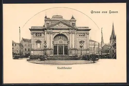 AK Essen, Blick auf Stadttheater