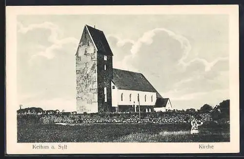 AK Keitum auf Sylt, Kirche mit Friedhof