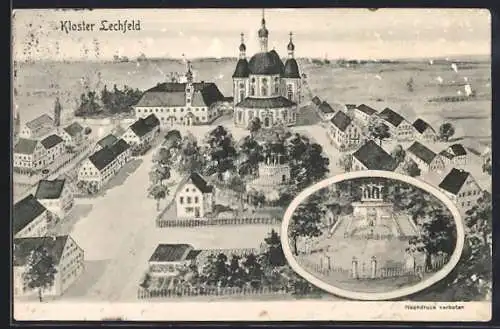 AK Kloster Lechfeld, Totalansicht von der Klosteranlage