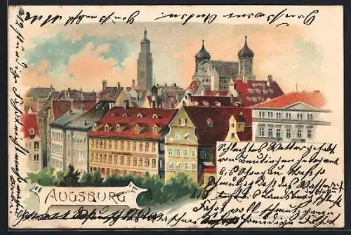 Lithographie Augsburg, Ortsansicht