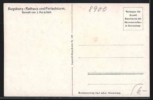 AK Augsburg, Rathaus und Perlachturm