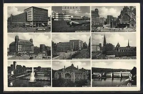 AK Essen, Hauptpost, Handelshof, Strasse, Stauwerk