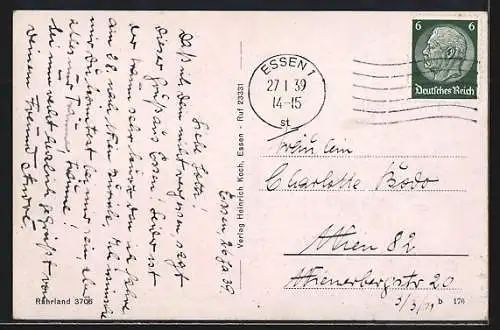 AK Essen, Hauptpost, Handelshof, Strasse, Stauwerk