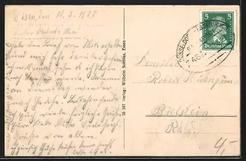 AK Essen, Villa Hügel, Börse, Stadttheater, Synagoge, Hauptbahnhof