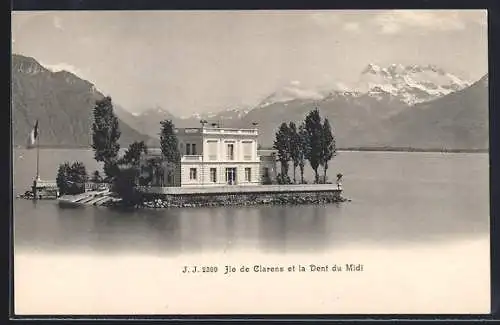 AK Montreux, Ile de Clarens, la Dent du Midi