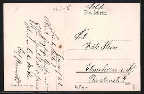 AK Essen, Am Bernewäldchen bei Abendstimmung