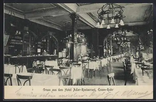 AK Essen-Ruhr, Hotel Adler-Restaurant, Innenansicht