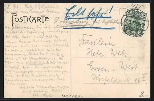 AK Essen-Ruhr, Hotel Adler-Restaurant, Innenansicht