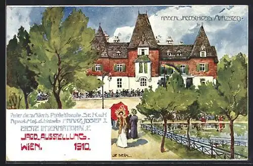 AK Wien, Internationale Jagd-Ausstellung 1910, Kaiserl. Jagdschloss Mürzsteg