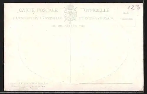 AK Bruxelles, Exposition Universelle 1910, Section Allemande, Passepartout