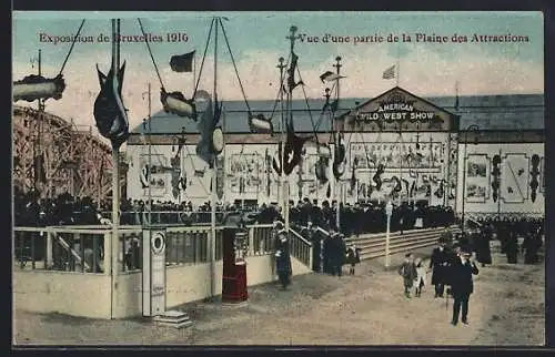 AK Bruxelles, Exposition Universelle 1910, Vue d`une partie de la Plaine ds Attractions