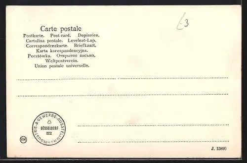 AK Düsseldorf, Partie vor der Festhalle, Ausstellung