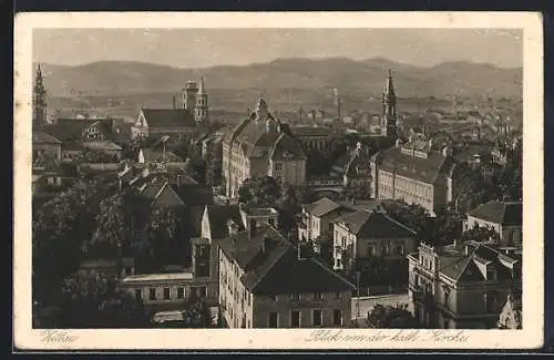 AK Zittau, Blick von der kath. Kirche auf die Stadt
