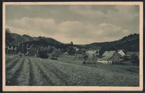 AK Neujonsdorf, Teilansicht der Ortschaft