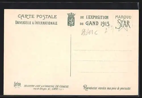 AK Gand, Exposition Universelle 1913, Le Pavillon de la Tunisie