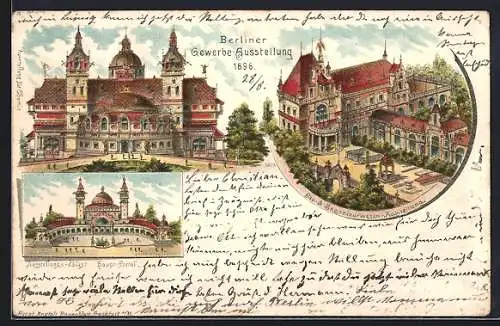 AK Berlin, Berliner Gewerbe-Ausstellung 1896, Ausstellungs-Palast