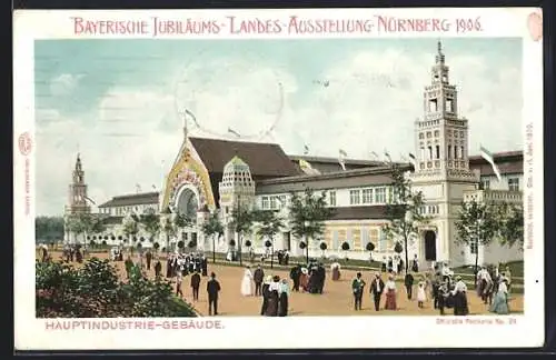 AK Nürnberg, Bayrische Jubiläums-Landes-Ausstellung 1906, Hauptindustriegebäude