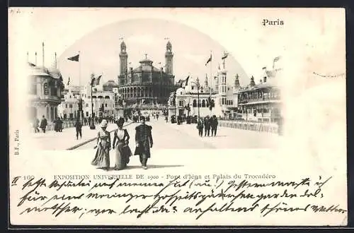 AK Paris, Exposition universelle de 1900, Pont d`Iéna et Palais du Trocadéro