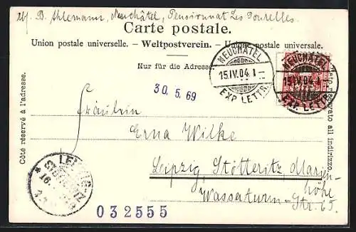 AK Neuchatel, Vue generale, Blick über den Ort