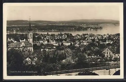 AK Emmishofen, Ortsansicht mit der Kirche und der Blick nach Kreuzlingen