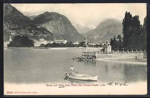 AK Riva, Ansicht vom Park des Palast-Hotel Lido