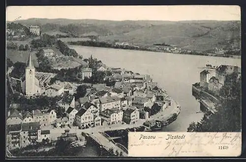 AK Passau, Ortsansicht mit Jlzstadt