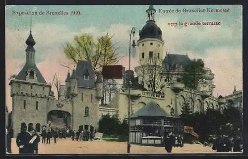 AK Bruxelles, Exposition 1910, Entrée de Bruxelles-Kermesse vers la gaude terrasse