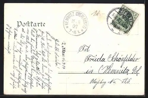 AK Zittau, Dornspachstrasse m. Bismarckdenkmal, Ottokarplatz