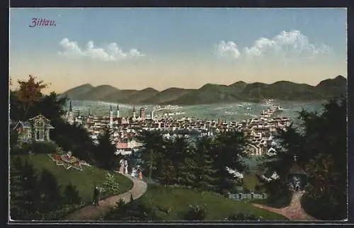 AK Zittau, Blick auf den Ort