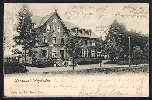 AK Zittau, Hotel Kurhaus Waldfrieden